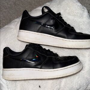 Nike Air Force 1 Black iridescent, low top Sneakers size 7